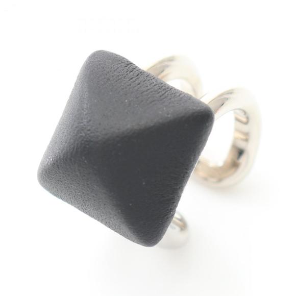 HERMES Black Leather Ear Cuff - Picture 1 of 3